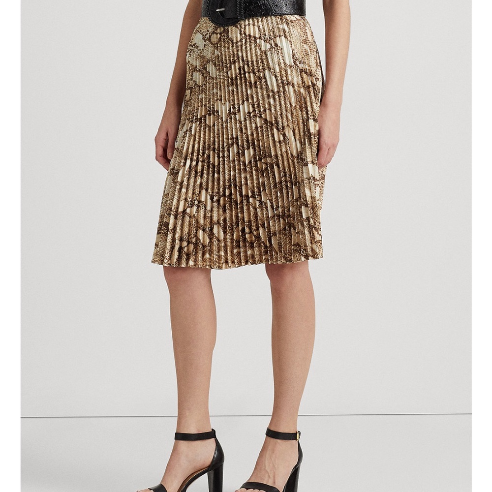 Ralph Lauren pleated snake print skirt—10p
